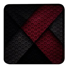 Red Black Abstract Pride Abstract Digital Art Square Glass Fridge Magnet (4 Pack) by uniart180623