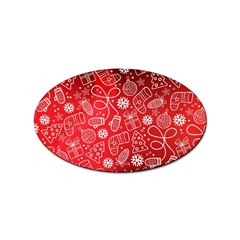 Christmas Pattern Red Sticker (oval) by uniart180623