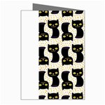 Black Cats And Dots Koteto Cat Pattern Kitty Greeting Cards (Pkg of 8) Right