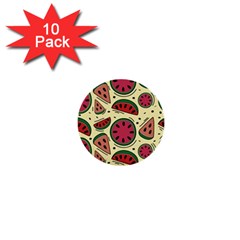 Watermelon Pattern Slices Fruit 1  Mini Buttons (10 Pack)  by uniart180623