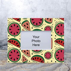 Watermelon Pattern Slices Fruit White Tabletop Photo Frame 4 x6  by uniart180623