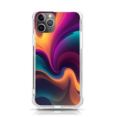 Abstract Colorful Waves Painting Iphone 11 Pro 5 8 Inch Tpu Uv Print Case by Simbadda