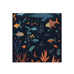 Underwater Ocean Animals Sea Satin Bandana Scarf 22  X 22  by Simbadda