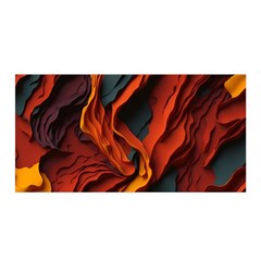 Abstract Colorful Waves Painting Art Satin Wrap 35  X 70  by Simbadda