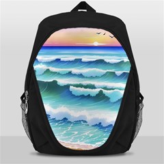 Ocean Sea Waves Beach Backpack Bag by Simbadda