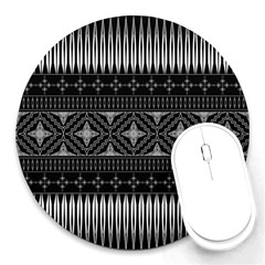 Abstract Art Artistic Backdrop Black Brush Card Round Mousepad by Simbadda