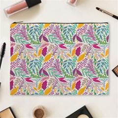 Leaves Colorful Leaves Seamless Design Leaf Cosmetic Bag (xl) by Simbadda