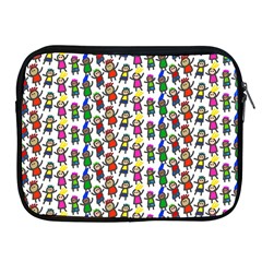 Stickman Kids Doodle Paper Children Group Apple Ipad 2/3/4 Zipper Cases by Simbadda