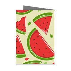 Cute Watermelon Seamless Pattern Mini Greeting Cards (pkg Of 8) by Simbadda