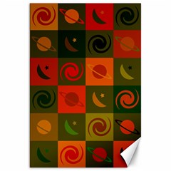 Space Pattern Multicolour Canvas 20  X 30  by Simbadda