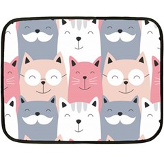 Cute Seamless Pattern With Cats Fleece Blanket (mini) by Simbadda