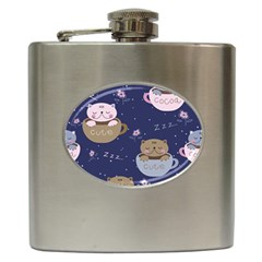 Cute Kittens Sleep Sweetly Mugs Hip Flask (6 Oz) by Simbadda