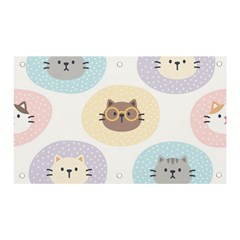 Cute Cat Seamless Pattern Background Banner And Sign 5  X 3  by Simbadda