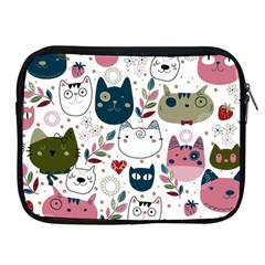 Pattern With Cute Cat Heads Apple Ipad 2/3/4 Zipper Cases by Simbadda