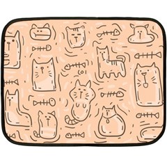 Cat Background Fleece Blanket (mini) by Simbadda