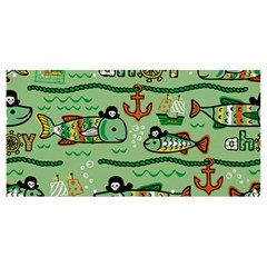 Seamless Pattern Fishes Pirates Cartoon Banner And Sign 8  X 4  by Simbadda