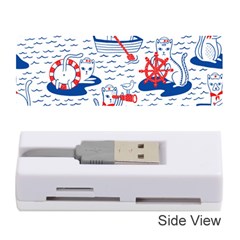 Nautical Cats Seamless Pattern Memory Card Reader (stick) by Simbadda