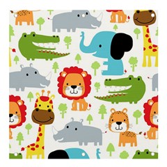 Seamless Pattern Vector With Animals Cartoon Banner And Sign 4  X 4  by Simbadda