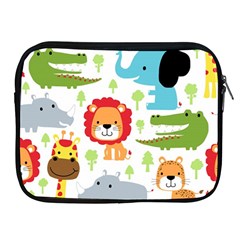 Seamless Pattern Vector With Animals Cartoon Apple Ipad 2/3/4 Zipper Cases by Simbadda