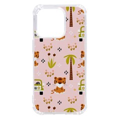 Cute Tiger Car Safari Seamless Pattern Iphone 14 Pro Tpu Uv Print Case by Simbadda