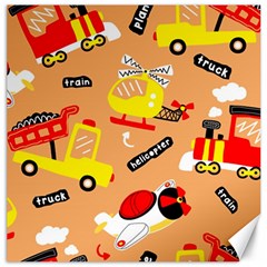 Seamless Pattern Cartoon With Transportation Vehicles Canvas 20  X 20  by Simbadda