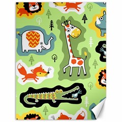 Seamless-pattern-with-wildlife-animals-cartoon Canvas 12  X 16  by Simbadda