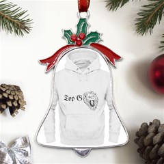 (2)dx Hoodie  Metal Holly Leaf Bell Ornament by Alldesigners