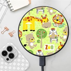 Funny Animals Cartoon Wireless Fast Charger(black) by Simbadda