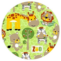 Funny Animals Cartoon Round Trivet by Simbadda