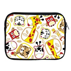 Vector Seamless Pattern Nice Animals Cartoon Apple Ipad 2/3/4 Zipper Cases by Simbadda