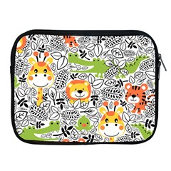 Seamless Pattern With Wildlife Cartoon Apple Ipad 2/3/4 Zipper Cases by Simbadda