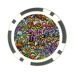 Graffiti Word Seamless Pattern Poker Chip Card Guard by Simbadda