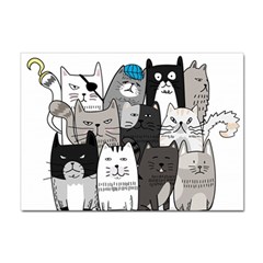 Cute Cat Hand Drawn Cartoon Style Sticker A4 (10 Pack) by Simbadda