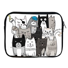 Cute Cat Hand Drawn Cartoon Style Apple Ipad 2/3/4 Zipper Cases by Simbadda