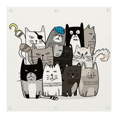 Cute Cat Hand Drawn Cartoon Style Banner And Sign 3  X 3  by Simbadda