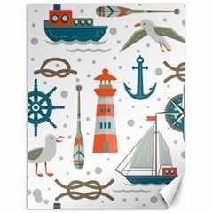 Nautical-elements-pattern-background Canvas 18  X 24  by Simbadda