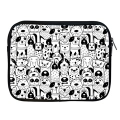 Seamless-pattern-with-black-white-doodle-dogs Apple Ipad 2/3/4 Zipper Cases by Simbadda