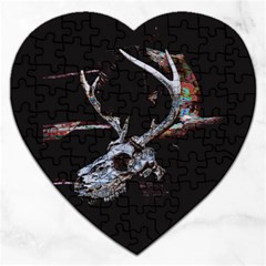 Deer Skull Jigsaw Puzzle (heart) by MonfreyCavalier