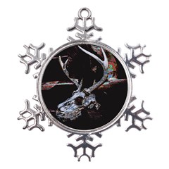 Deer Skull Metal Large Snowflake Ornament by MonfreyCavalier