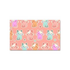 Cute-kawaii-kittens-seamless-pattern Sticker (rectangular) by Simbadda