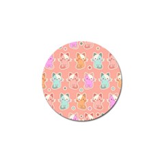 Cute-kawaii-kittens-seamless-pattern Golf Ball Marker (10 Pack) by Simbadda