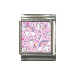 Beautiful-cute-animals-pattern-pink Italian Charm (13mm) by Simbadda