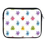 Seamless-pattern-cute-funny-monster-cartoon-isolated-white-background Apple iPad 2/3/4 Zipper Cases Front