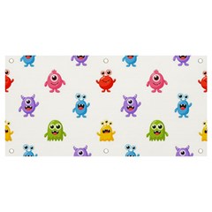 Seamless-pattern-cute-funny-monster-cartoon-isolated-white-background Banner And Sign 4  X 2  by Simbadda