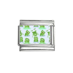 Cute-green-frogs-seamless-pattern Italian Charm (9mm) by Simbadda