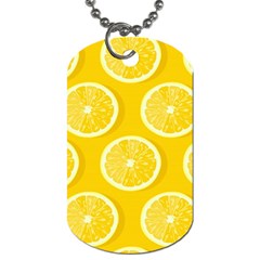 Lemon-fruits-slice-seamless-pattern Dog Tag (one Side) by Simbadda