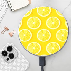 Lemon-fruits-slice-seamless-pattern Wireless Fast Charger(white) by Simbadda