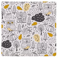 Doodle-seamless-pattern-with-autumn-elements Uv Print Square Tile Coaster  by Simbadda