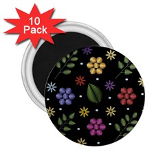 Embroidery-seamless-pattern-with-flowers 2 25  Magnets (10 Pack)  by Simbadda