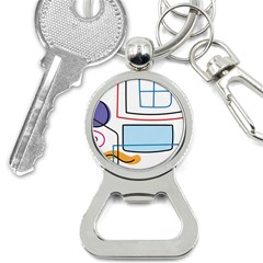 Sketch Line Art Doodles Design Bottle Opener Key Chain by Grandong